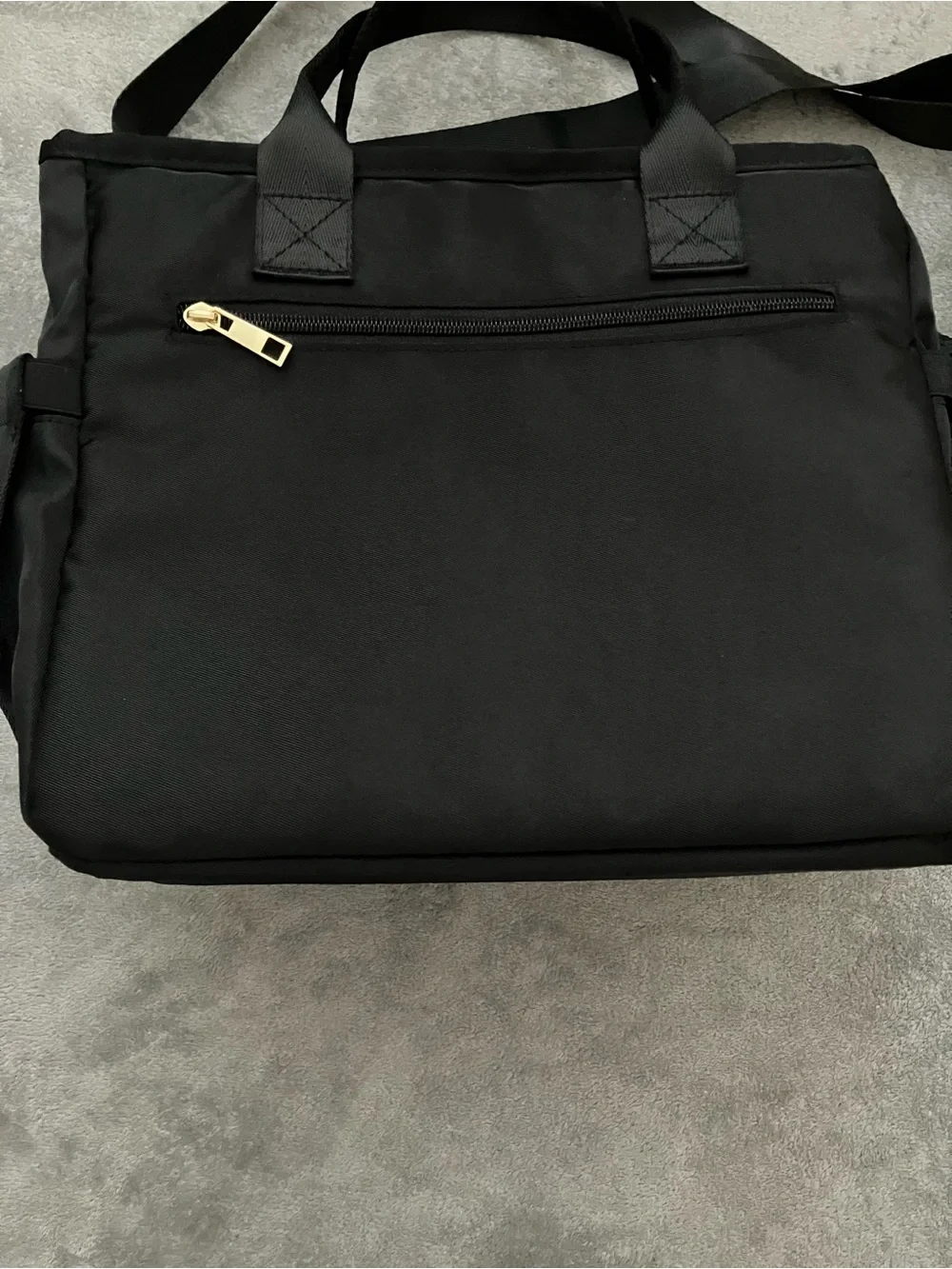 Black Quilted Large Insulated Lunch Bag